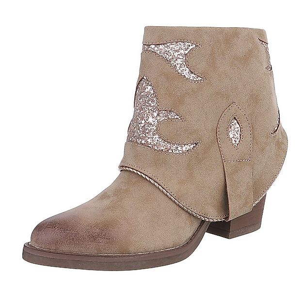 Ital-Design Modische Stiefelette mit Glitzer-Details für Damen Westernstief günstig online kaufen