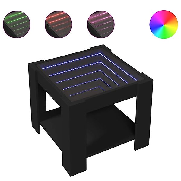 vidaXL Couchtisch LED-Couchtisch Schwarz 53x53x45 cm Holzwerkstoff (1-St) günstig online kaufen