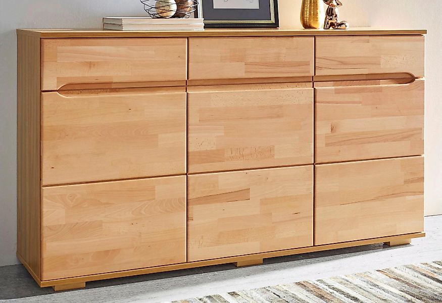 Home affaire Sideboard "Ribe,150cm breit,40 cm tief, Fronten Massivholz,6 F günstig online kaufen