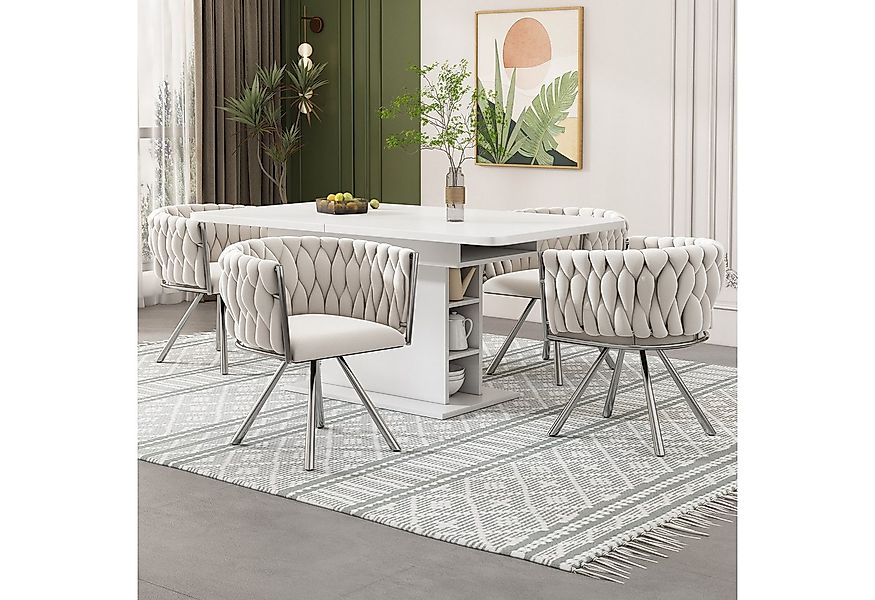 Flieks Esszimmerstuhl (360° drehbar, Set, 4 St), 4er Set Polsterstühle Dreh günstig online kaufen