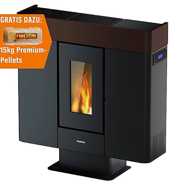 Freepoint Pelletofen Moon Stahl Braun 10 kW EEK: A+ günstig online kaufen