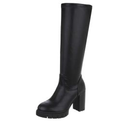Ital-Design Elegante hohe Stiefel mit Blockabsatz günstig online kaufen