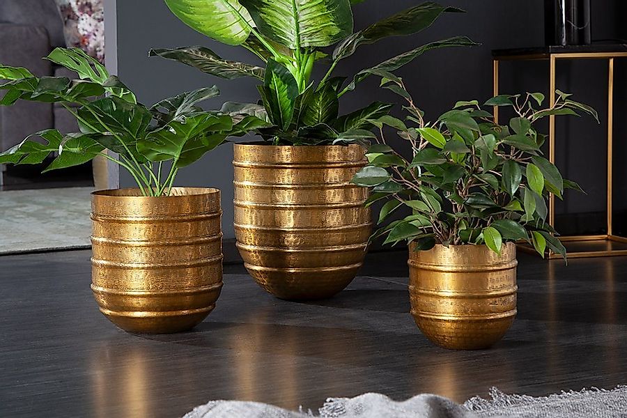 riess-ambiente Übertopf ORIENT gold (Set, 3 St), Vase · für Pflanzen · Meta günstig online kaufen
