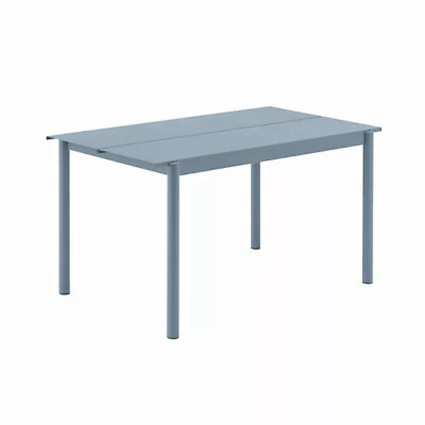 rechteckiger Tisch Linear metall blau / Stahl - 140 x 75 cm - Muuto - Blau günstig online kaufen