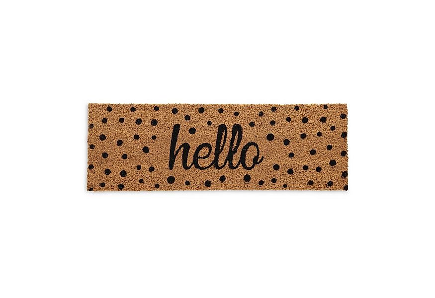 relaxdays Fußmatte Kokos Fußmatte Hello mit Punkten, rechteckig, Höhe: 15 m günstig online kaufen