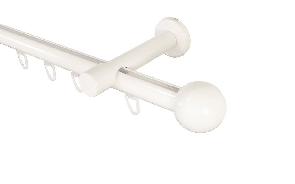 iso-design Gardinenstange Innenlauf 20 mm weiß Endstück Kugel Wandabstand 8 günstig online kaufen