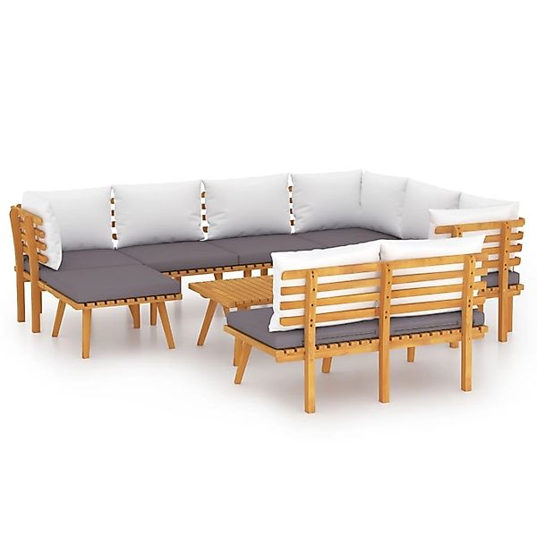 vidaXL Gartenlounge-Set 9-tlg. Garten-Lounge-Set mit Kissen günstig online kaufen