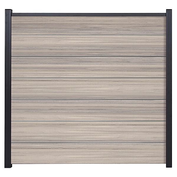 T&J Zaunset Tjörn 7 Lamellen Coextrudiert 179,5 cm x 24,5 cm Amethystgrau günstig online kaufen