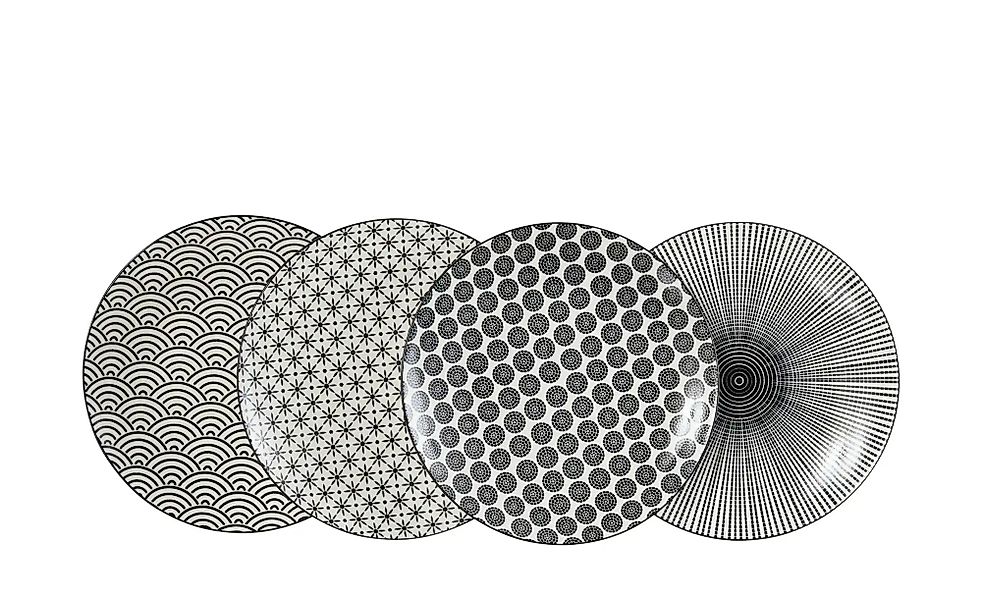 KHG Dessertteller 4er Set Vario ¦ schwarz ¦ Porzellan ¦ Maße (cm): H: 2,5 günstig online kaufen