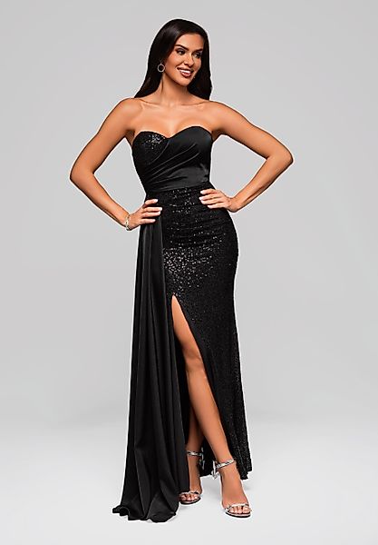 OMBRE Abendkleid Glitzerndes Abendkleid mit Schlitz günstig online kaufen