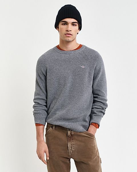 Gant Rundhalspullover COTTON WOOL RIB C-NECK günstig online kaufen