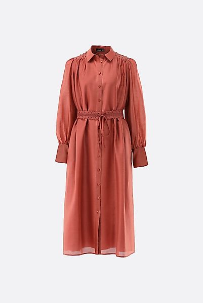 Midi-Hemdblusenkleid mit Leinen und Tencel günstig online kaufen
