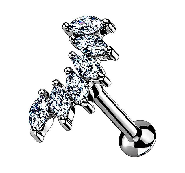 Taffstyle Piercing-Set Tragus Labret Piercing Stecker Kristall Marquise Sch günstig online kaufen