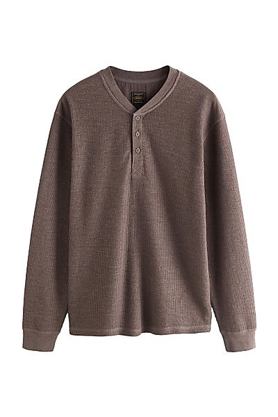 Next Langarmshirt Strukturiertes Langarmshirt mit Grandad-Kragen günstig online kaufen