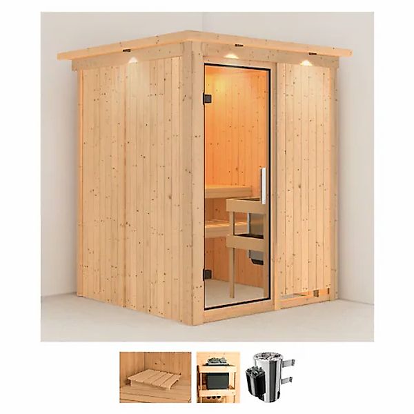 Karibu Sauna »Milaja«, 3,6-kW-Plug & Play Ofen mit integrierter Steuerung günstig online kaufen