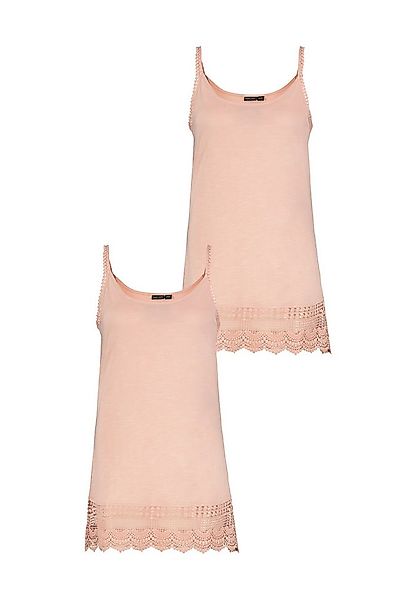 Eight2Nine Shirtkleid 2er-Set Spaghetti Top mit Häkelspitze und Spitzensaum günstig online kaufen