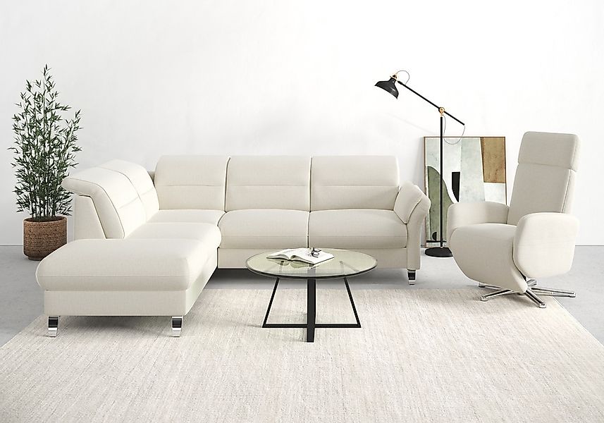 sit&more Ecksofa "Grenoble L-Form mit Federkern" wahlweise mit Bettfunktion günstig online kaufen