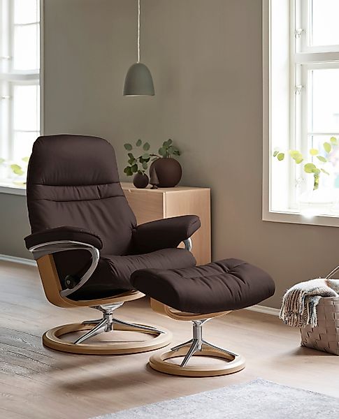 Stressless Relaxsessel "Sunrise", (Set, Relaxsessel mit Hocker), mit Signat günstig online kaufen