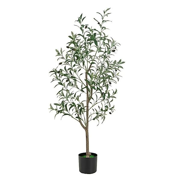 Costway Künstliche Olivenbaum & Früchten Grün 130 cm 1 Pack günstig online kaufen
