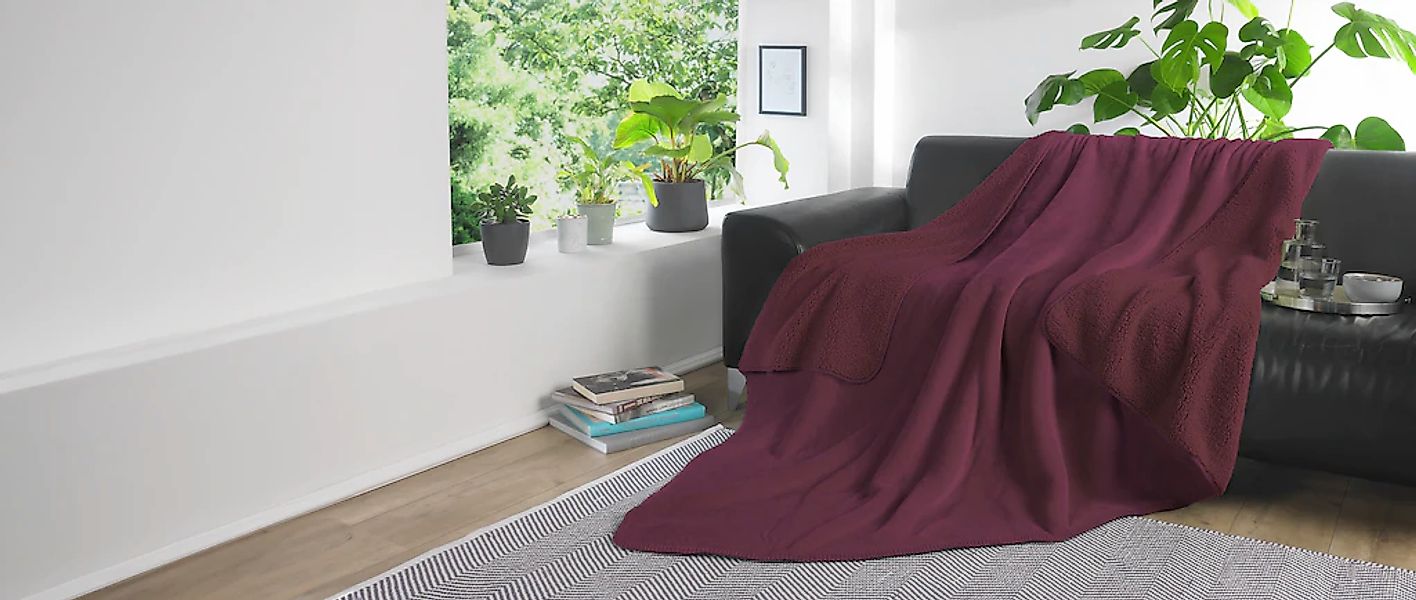 KiNZLER Wohndecke "Demi Flausch" Uni Farben, mit Wendefunktion, Kuscheldeck günstig online kaufen