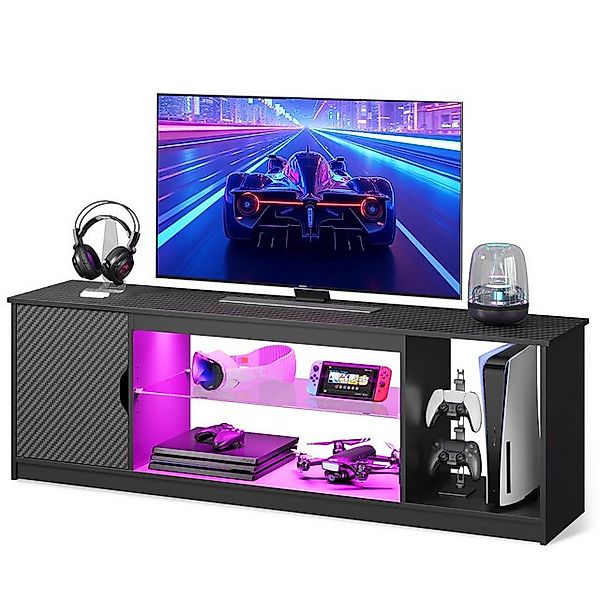 Bestier TV-Schrank Lowboard für 65 Zoll & kleinere TVs,144.8 x 35 x 52 cm, günstig online kaufen