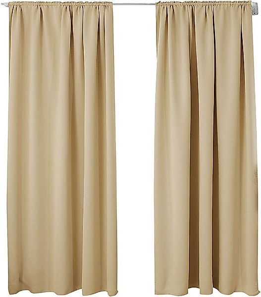 Woltu Gardine (2 St), Kräuselband für Schiene, Thermo-/Verdunklungsvorhang günstig online kaufen