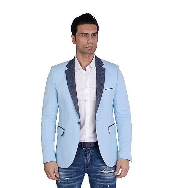 Denim Distriqt Jerseysakko in Slim Fit mit Stretch Hellblau Gr. 48 entspric günstig online kaufen