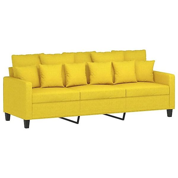 vidaXL Sofa, 3-Sitzer-Sofa Hellgelb 180 cm Stoff günstig online kaufen