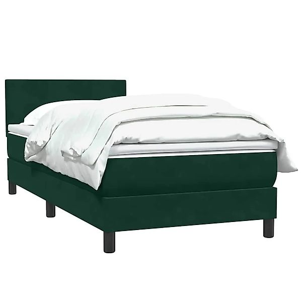 vidaXL Boxspringbett mit Matratze Dunkelgrün 80x220 cm Samt 3316044 günstig online kaufen