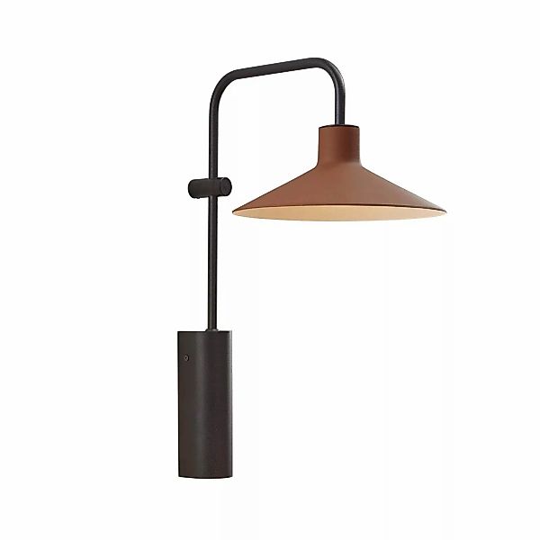 Bover LED-Wandlampe Platet A/02, schwarz/terracotta günstig online kaufen