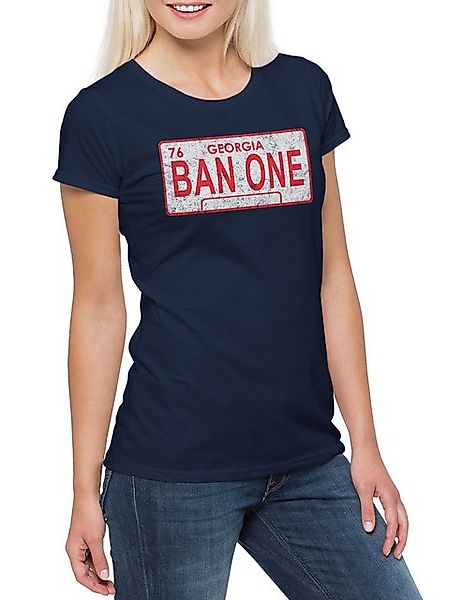 Urban Backwoods Print-Shirt Ban One Sign License Plate Damen T-Shirt Smokey günstig online kaufen