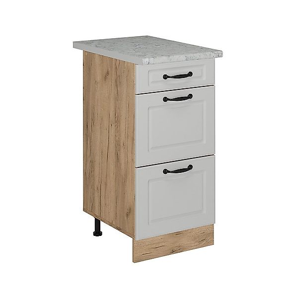 Vicco Unterschrank R-Line, Weiß Landhaus/Goldkraft Eiche, günstig online kaufen