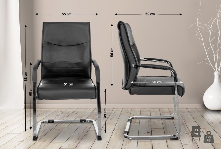 TPFLiving Besucherstuhl Haarlem (Freischwinger mit Polsterung günstig online kaufen