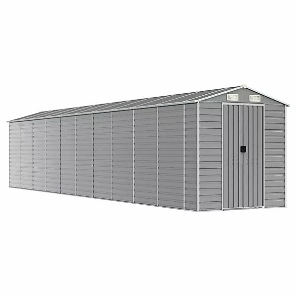 vidaXL Gerätehaus Hellgrau 191x895x198 cm Verzinkter Stahl 1844897 günstig online kaufen