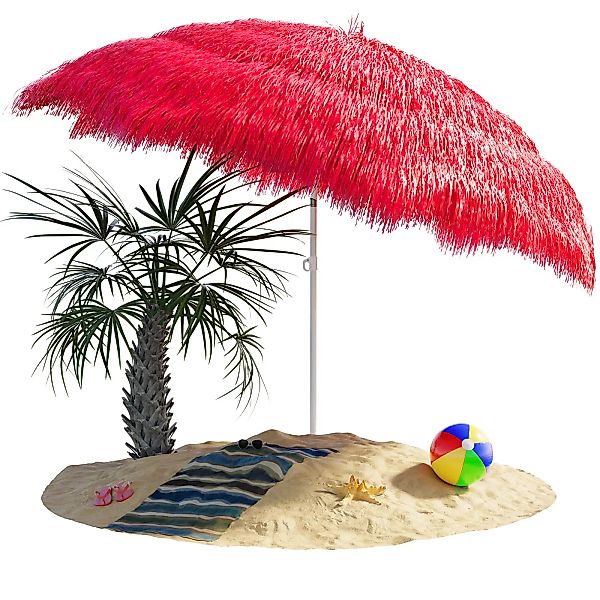 Sonnenschirm Hawaii Rot Ø160cm UV-Schutz 30+ günstig online kaufen