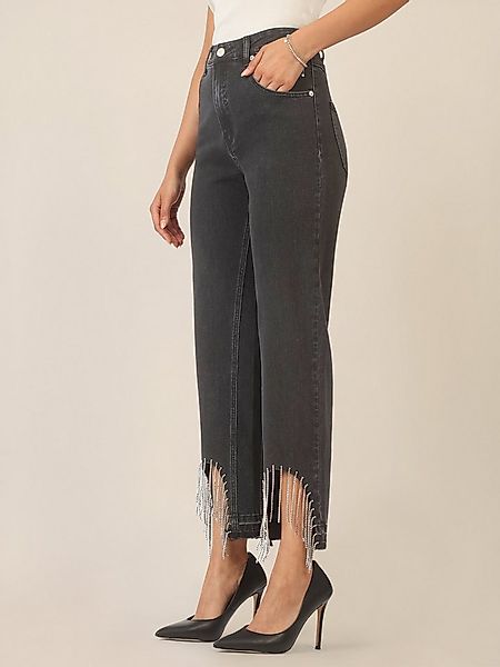 Apart Bootcut-Jeans mit Kristallstein Fransen am Saum günstig online kaufen