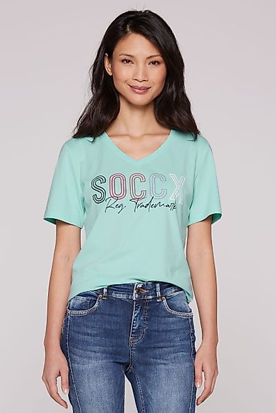 SOCCX V-Shirt mit Baumwolle günstig online kaufen