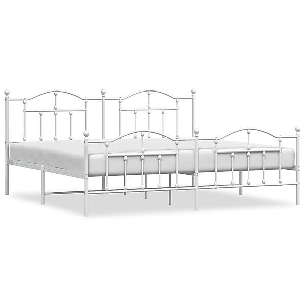 vidaXL Bettgestell mit Kopf- und Fußteil Metall Weiß 200x200 cm Modell 4184 günstig online kaufen