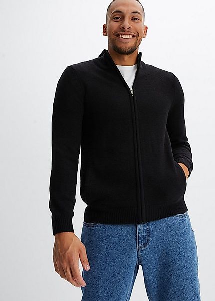 bonprix Strickjacke mit Stehkragen, Regular Fit, aus Polyacryl, mit Reißver günstig online kaufen
