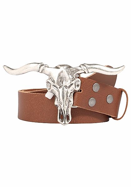 Rettungsring Gürtel Ledergürtel mit austauschbarer Schließe "Büffelkopf" günstig online kaufen