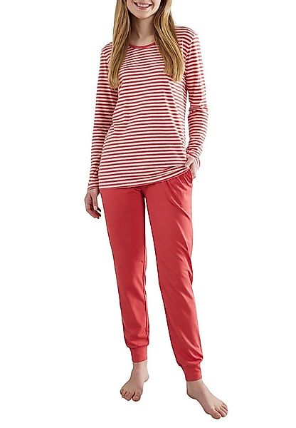 GÖTZBURG Pyjama GÖTZBURG Damen Pyjama rot quergestreift (1 tlg) günstig online kaufen