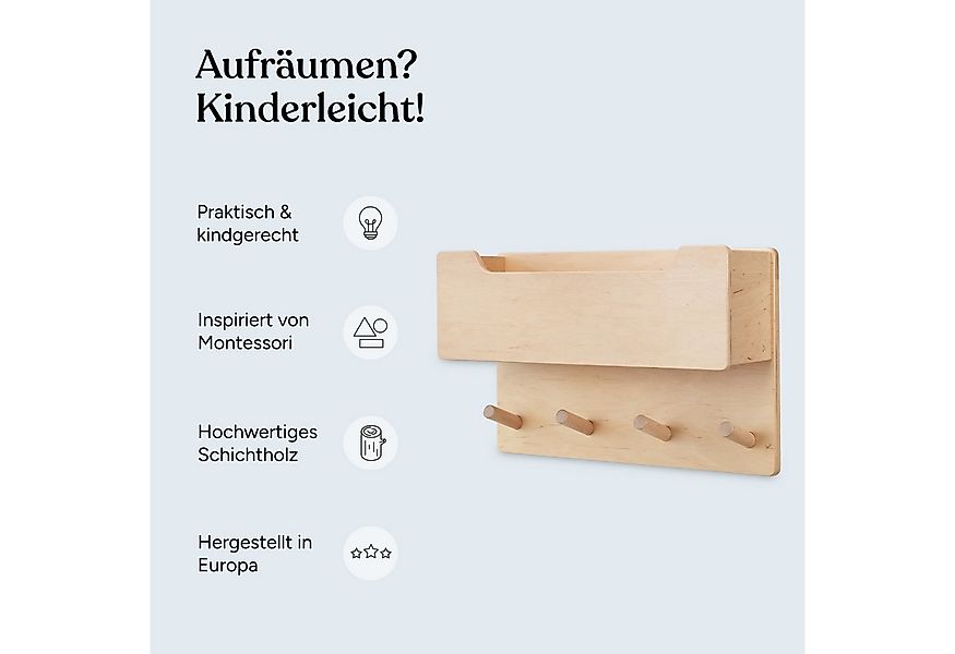 Ehrenkind Wandgarderobe für Kinder, Kindergarderobe (Garderobe Kinder, Gard günstig online kaufen