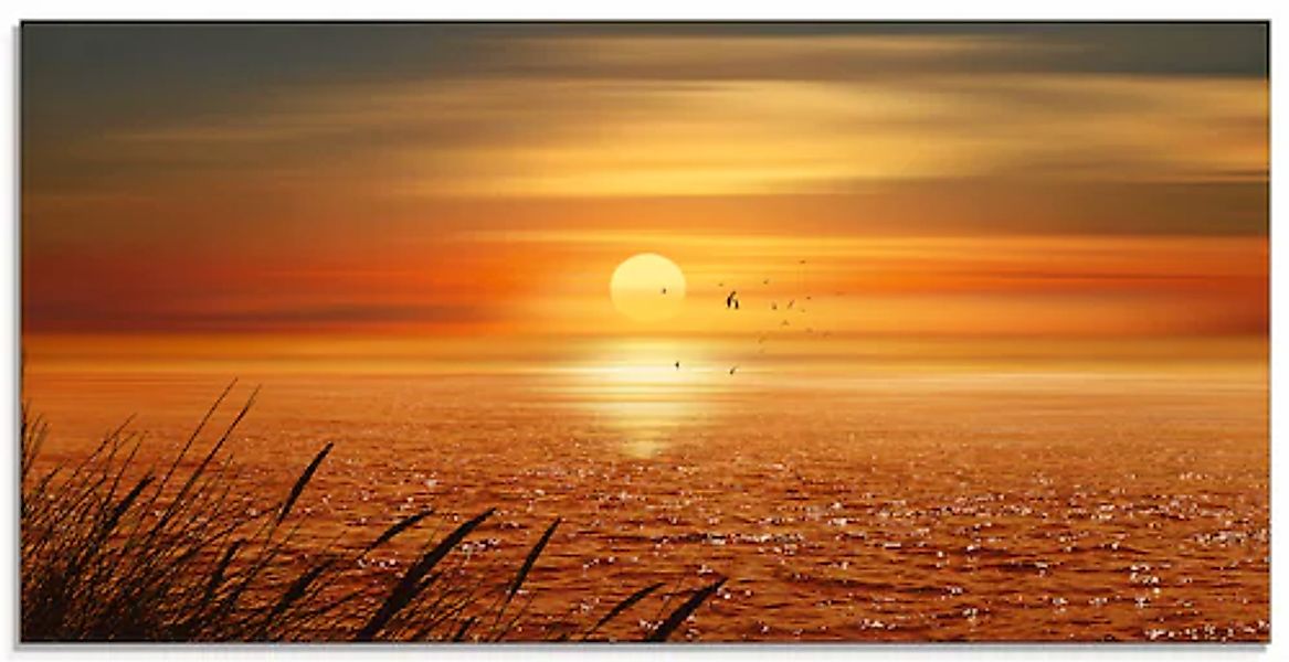 Artland Glasbild »Sonnenuntergang über dem Meer« Sonnenaufgang & -untergang günstig online kaufen