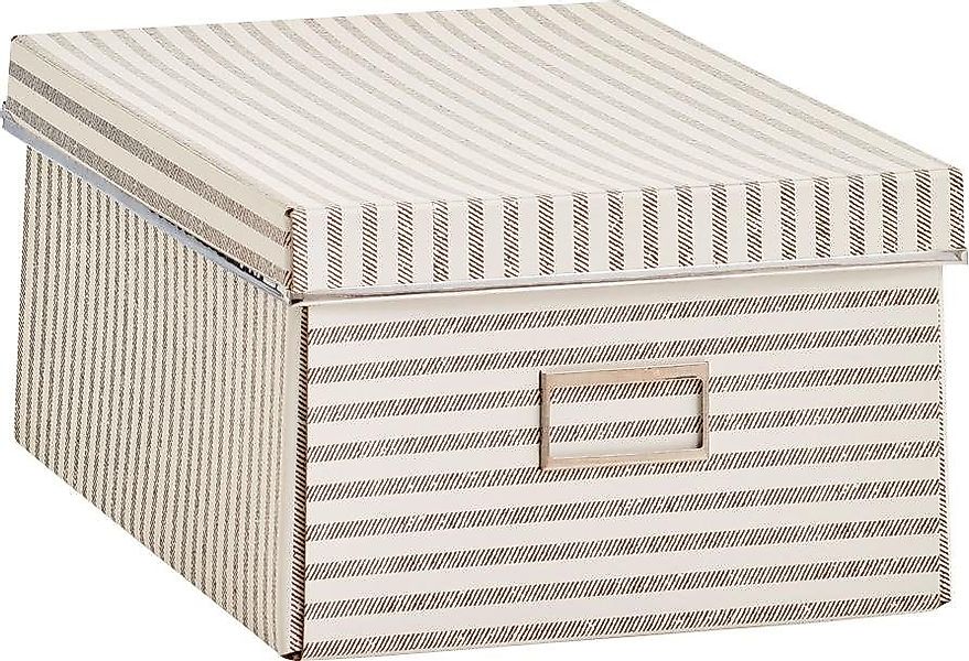 Zeller Present Aufbewahrungsbox Stripes, Pappe, beige günstig online kaufen