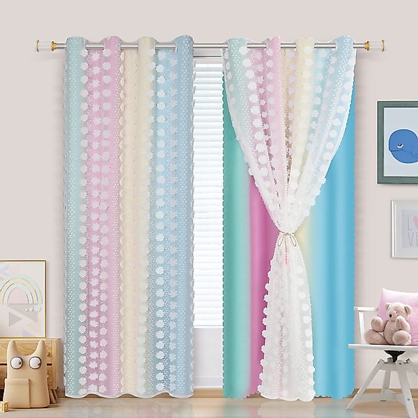 Sunicol Gardine Verdunklungsvorhänge Kinderzimmer, Doppellagiger Vorhang mi günstig online kaufen