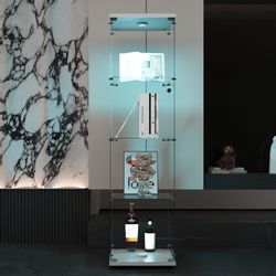 FUROKOY Glasvitrine Standvitrine, Modern Glas Vitrinenschrank günstig online kaufen