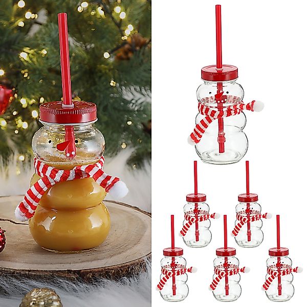 CEPEWA Deko-Glas Trinkglas Schneemann 6er Set günstig online kaufen
