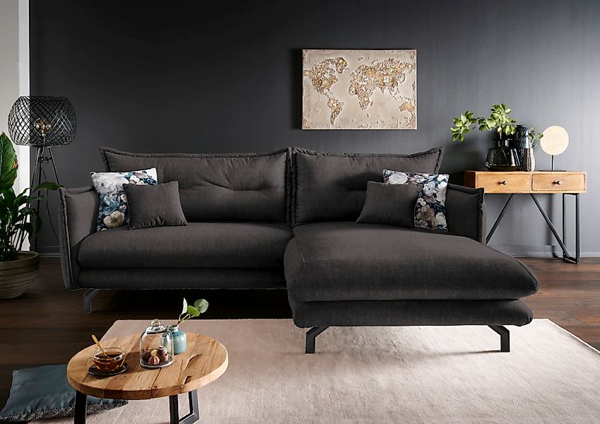 Home affaire Ecksofa "LAVA Breite 255 cm, modern und elegant, aktuelle Kiss günstig online kaufen
