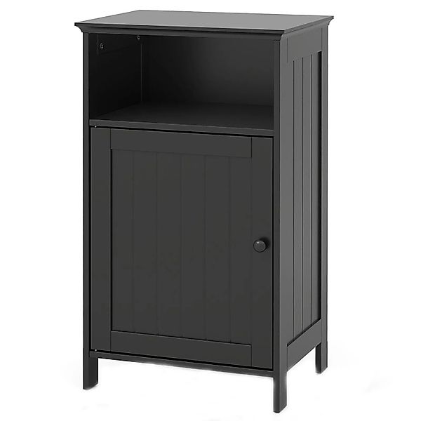 Costway Badschrank mit Tür und Regal Schwarz 40 x 30 x 70 cm günstig online kaufen