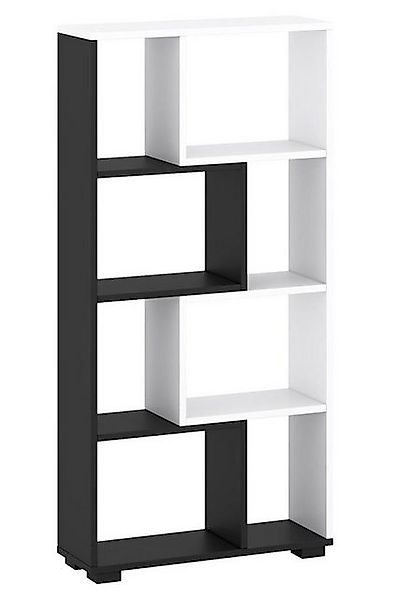 Feldmann-Wohnen Bücherregal Split, Split 1-tlg., 60x20x120cm schwarz / weiß günstig online kaufen